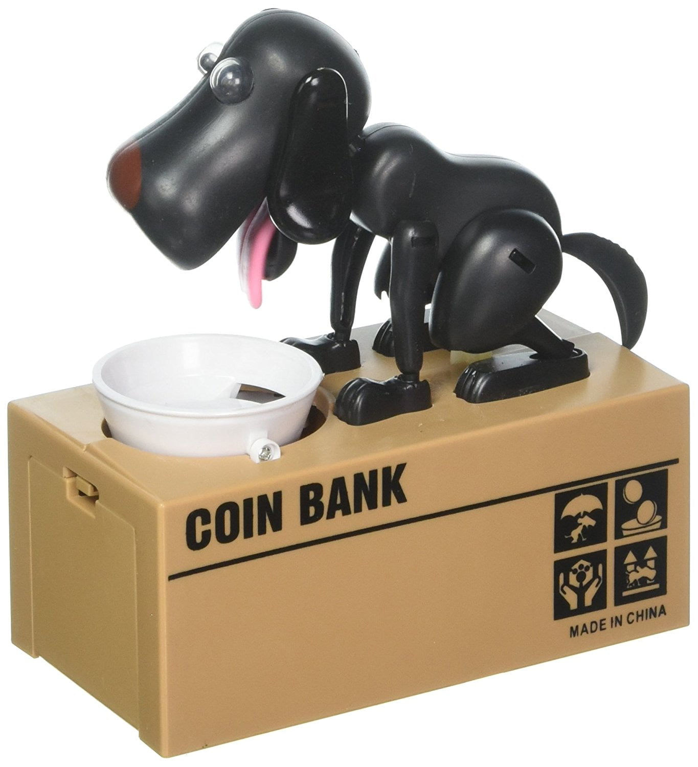 xxxxx Puppy Dog Hungry Coin Bank Eating Munching Money Box black