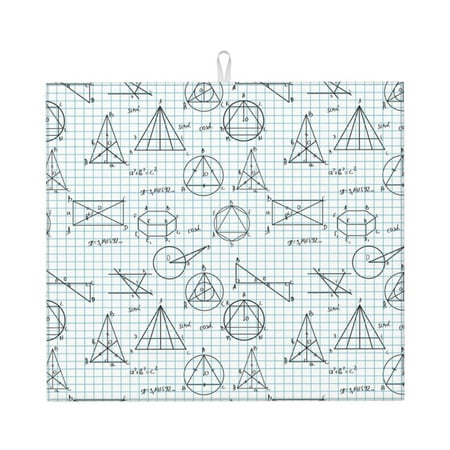 

Dish Drying Mats for Kitchen Counter Math equation Print 16x18in Dish Drying Pad Coffee Mat with Hanging Loop Super absorbent Kitchen Counter Mat Coffee Bar Accessories