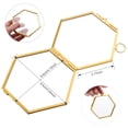 thumbnail image 2 of 5 Pieces Antique Hexagon Brass And Glass, Metal Floating Desk Photo Frame, 2 of 8