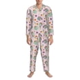 thumbnail image 3 of Naloa Fish Seahorse Men’s Pajamas Set - Long Sleeve Button Down Sleep Shirt and Pajama Bottoms Sleepwear Set-Large, 3 of 7