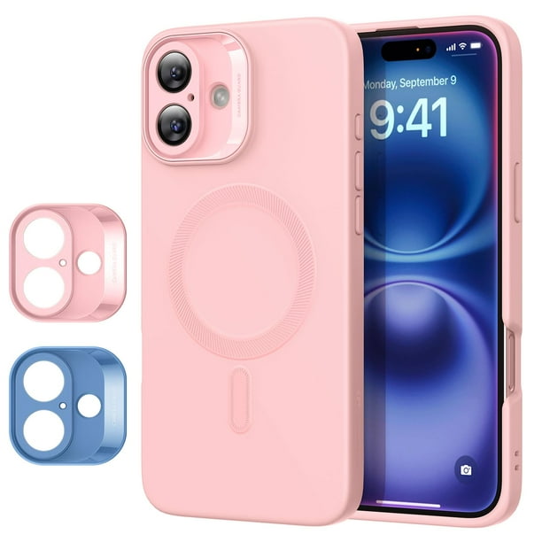 Funda ESR para iPhone 16 con silicona MagSafe Rosa