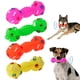 thumbnail image 5 of Juguetes para perros con forma de mancuerna punteada para perros Squeeze Squeaky Pet Chew Toy (verde) Likrtyny Oficina Multiescena Multifunción, 5 of 7