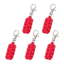 Uxcell Paracord Zipper Pull Polyester Zipper Pulls Replacement Woven Rope with Metal Clasp for Clothing Accessories Red