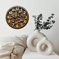 thumbnail image 6 of Rustic Wooden Mosaic Wall Clock Home Decor 10-Inch Silent Wooden Wall Clock, Battery Operated (AA Batteries Not Included), Artistic Home Decor, 6 of 7