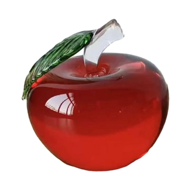 veasfak Glass Fruit Decor Paperweight Art Crystal Statue for Bookshelf Home Tabletop