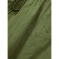 thumbnail image 4 of Plus Size Women's Solid Bow Knot Elastic Button Decor Casual Pants with Pockets, 4 of 14