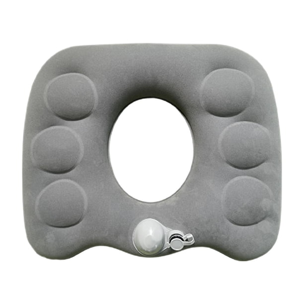 Cojín inflable tipo dona para asiento de silla de oficina, transpirable, fácil de limpiar. gris