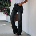 thumbnail image 6 of Audhol Flare Jeans, Women's Flare Bell Bottom Jeans High Waisted Wide Leg Jeans Stretchy Denim Pants Bootcut Jeans for Women Black XL, 6 of 9