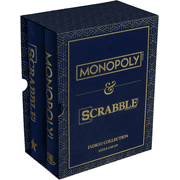 WS Game Company Monopoly and Scrabble Indigo Bookshelf Game Collection