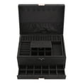 thumbnail image 3 of Unique Bargains 3 Layers Jewelry Box Organizer with Drawer Removable Tray Black, 3 of 7