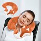 thumbnail image 1 of Almohada Nhthy con forma de U para el cuello, bonita almohada cervical para niños, reposacabezas de peluche suave, cómoda y multifuncional. Marrón., 1 of 5