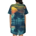 thumbnail image 3 of Bixox Women's Palm Trees Printed Pajama Set 2 Piece Lounge Set Top and Shorts Soft Pajamas, Shorts with Pockets, 3 of 7