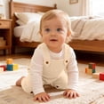 thumbnail image 7 of ShomPort Babys Knit Overalls Sleeveless Jumpsuit Stretchy Warm Solid Color Sweater Bodysuit 3-36 Months, 7 of 7
