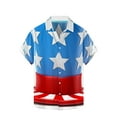 thumbnail image 2 of American Flag Shirts for Men Patriotic Shirt Mens Red White and Blue Shirt Mens Fourth of July Shirt Memorial Day Shirts Men Printed Hort Sleeve Turndown Collar Blouse, 2 of 5