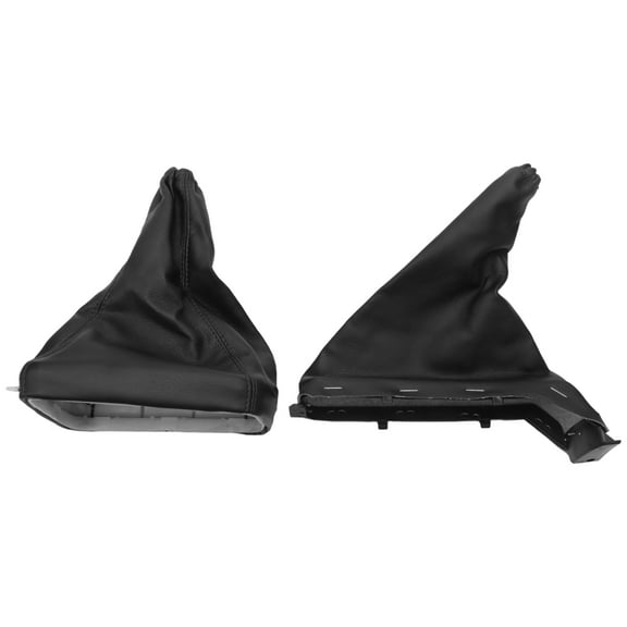 2Pcs Car Handbrake Gear Shift Boot Gaiter Gaitor Pu Leather Black for G a 1998-2004