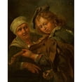 thumbnail image 2 of Jacob Toorenvliet 20x24 Black Ornate Framed Double Matted Museum Art Print Titled: Fiddler, 2 of 5