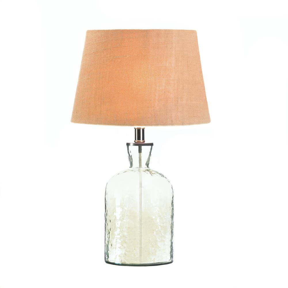 Desk Lamp Light, Small Contemporary Desk Lamp Modern Clear Glass Bottle