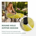 thumbnail image 4 of Round Outdoor Tablecloth with Umbrella Hole and Zipper, Vintage Yellow Tablecloth with Elastic Waterproof, Abstract Minimalist Painting Art Watercolor Patio Table Covers for 55" - 60" Pool Tables, 4 of 9