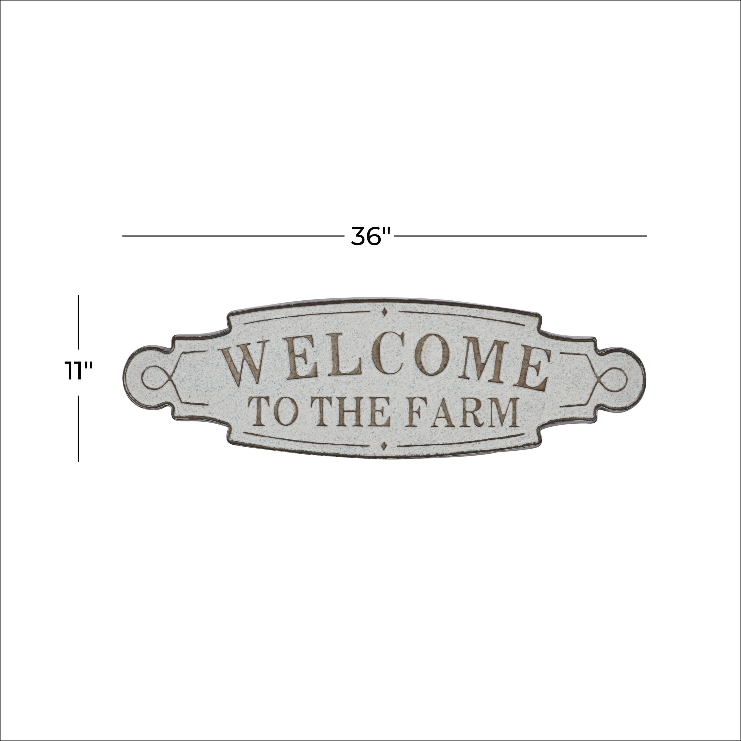 DecMode Indoor Beige Metal Farmhouse Sign Wall Decor
