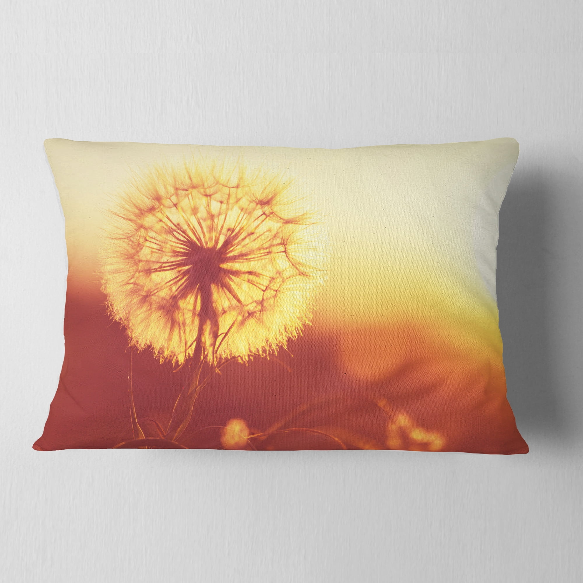Designart 12" x 20" Brown Polyester Throw Pillow