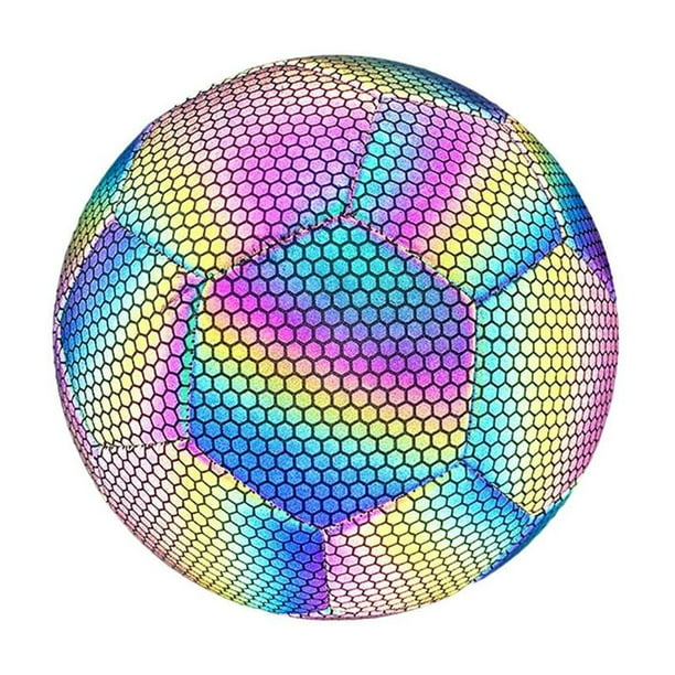 Balón de fútbol holográfico reflectante y brillante - Regalos de balones de fútbol holográficos con flash color 4 tamaño