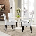 thumbnail image 3 of Modern Contemporary Urban Design Dining Kitchen Room Side Chair, Set of Four, Faux Vinyl Leather, White, 3 of 5