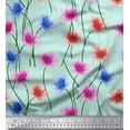 thumbnail image 1 of Soimoi Green Georgette Viscose Fabric Artistic Floral Print Fabric by The Yard 42 Inch Wide, 1 of 1