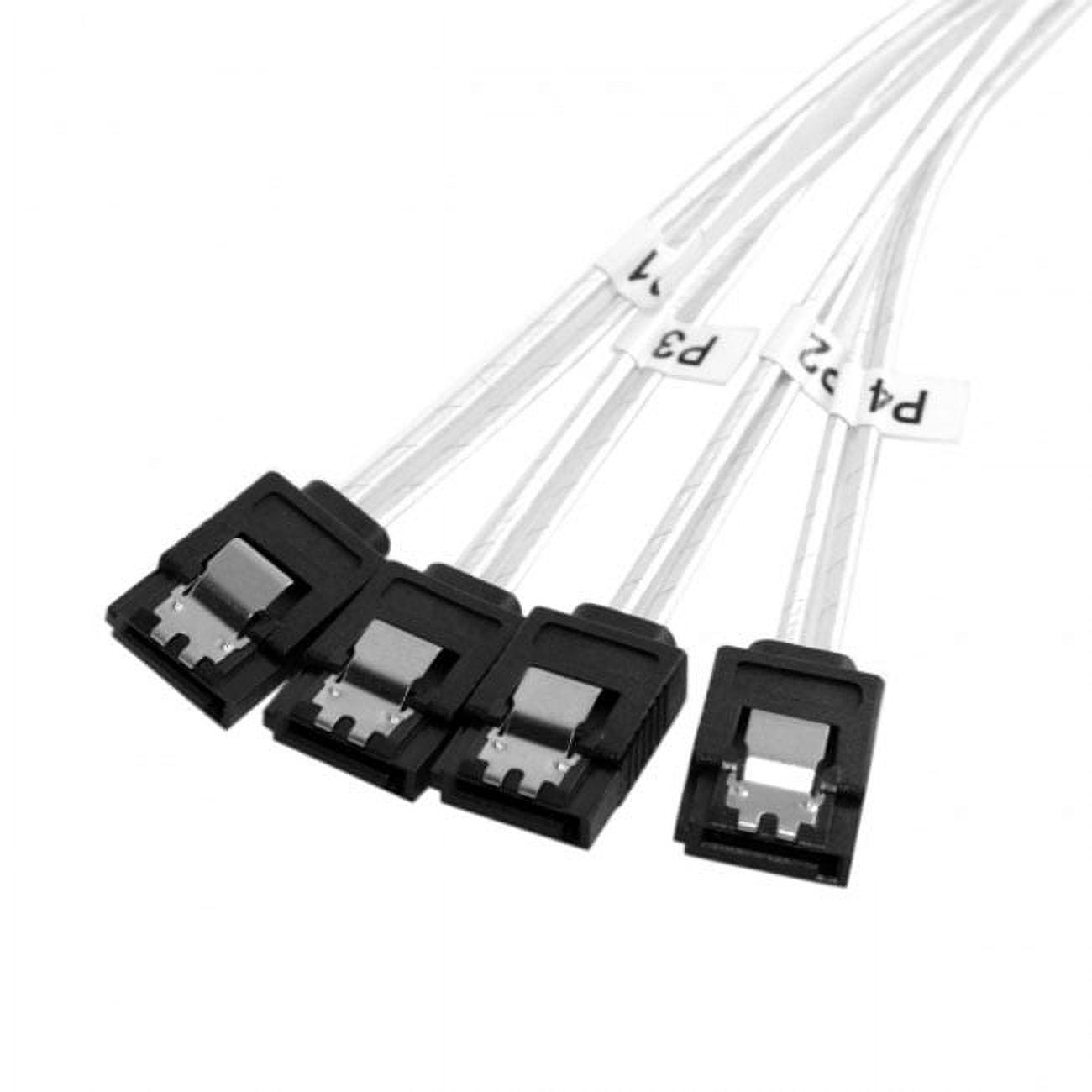 Chenyang CY Slim Line SAS 4.0 SFF-8654 4i 38pin Host to 4 SATA 7pin Target Hard Disk Fanout Raid Cable 50cm Cable