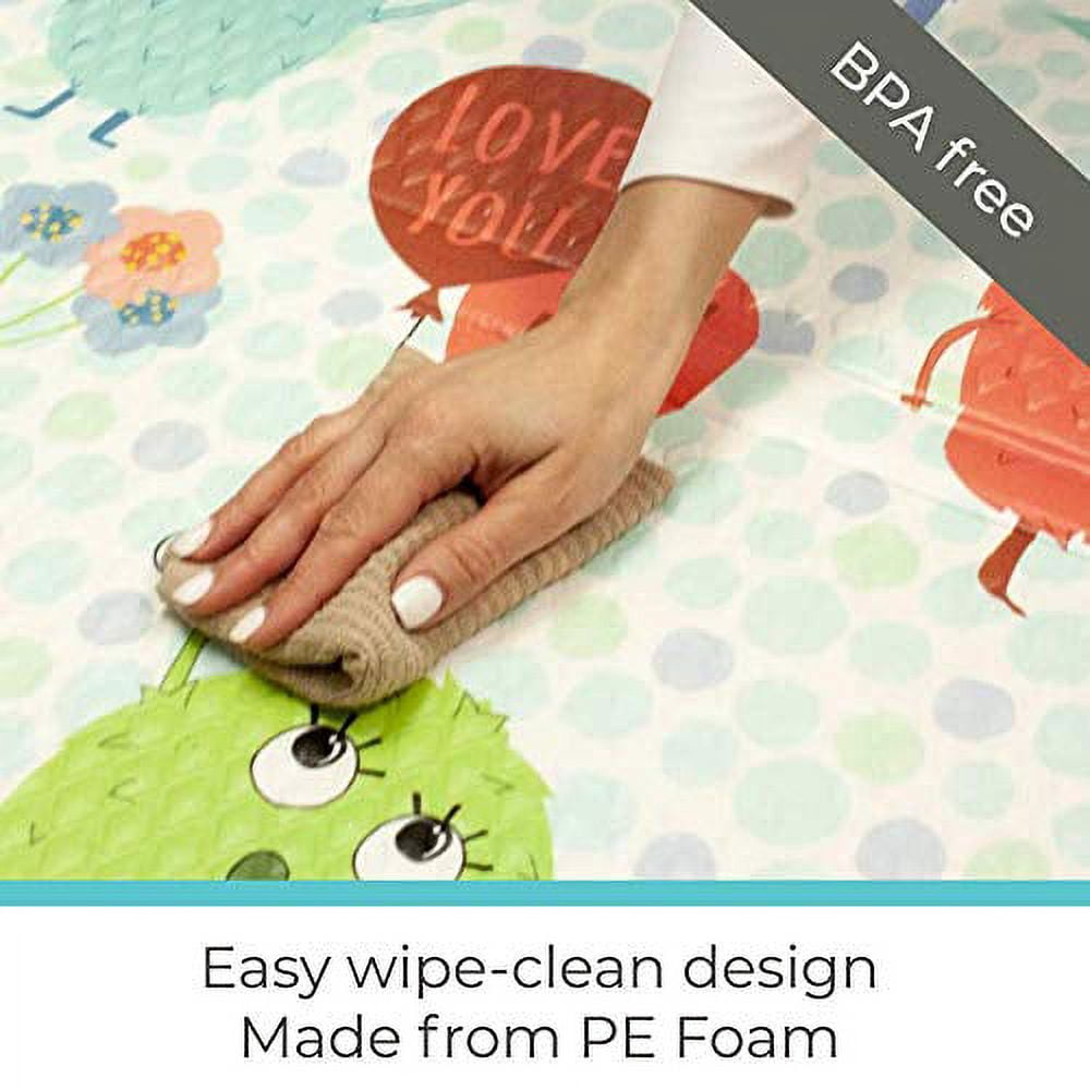 Toddleroo by North States  Superyard Folding Toddleroo Friends Play Mat for Babies, Extra Large 71” x 71”, Multicolor