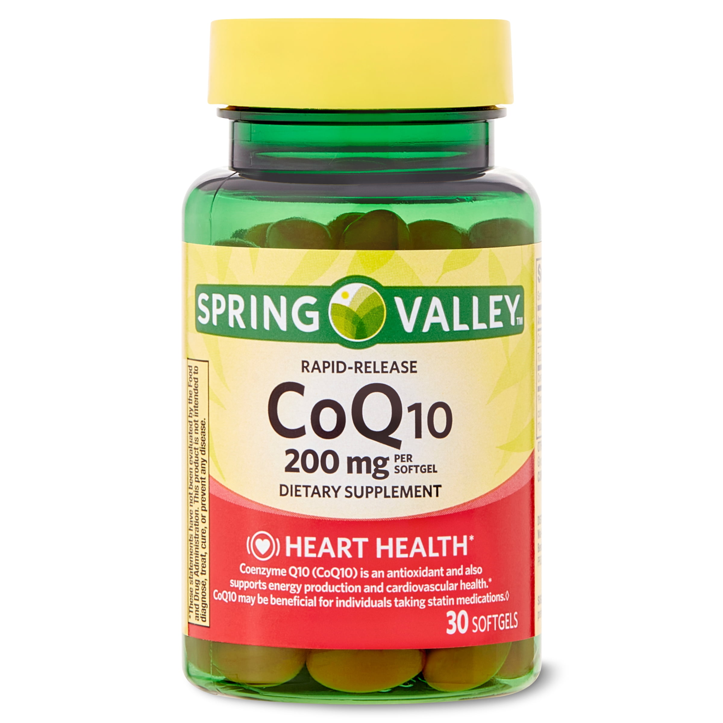 Spring Valley Rapid-Release CoQ10 Dietary Supplement, 200 mg, 30 count