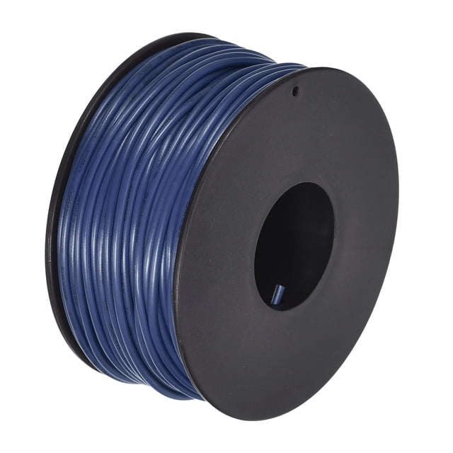 Uxcell Fil de Raccordement 22AWG 30m/100 Pieds Bleu, Fil Électrique UL1007 Bobine