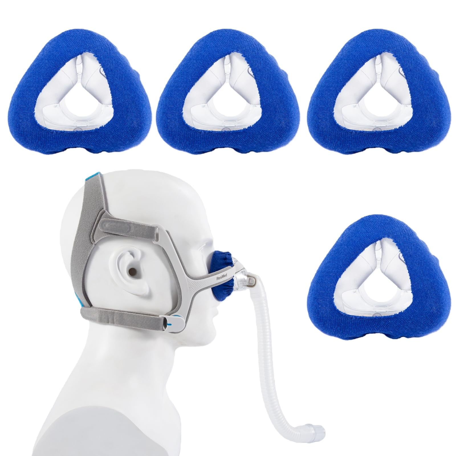 YXMEIGUO 4 Pack Nasal CPAP Mask Liners Compatible with N20, Soft Resuable Washable Cushion Covers for Reducing Skin Irritation & Red Mark, Blue