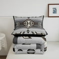 thumbnail image 5 of Rustic Western King Comforter Set American Southwestern Bedding Set Men Bohemian Aztec Quilt Bedding Sets Exotic Tribal Bed Set Brown Grey Farmhouse Decor 3 Pcs, 5 of 8