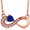 Blue Created Sapphire, September, variant on 18K Rose Gold Plated Silver Green Peridot Infinity Pendant Necklace for Women (0.40 Cttw, Heart Shape 4MM, with 18 inch Silver Chain)