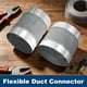 thumbnail image 5 of Conector de conducto flexible Uxcell (10", Plateado) - Acero galvanizado, acoplador de ajuste masculino redondo que reduce las vibraciones para manguera de ventilación de secadora / sistemas HVAC, 5 of 6