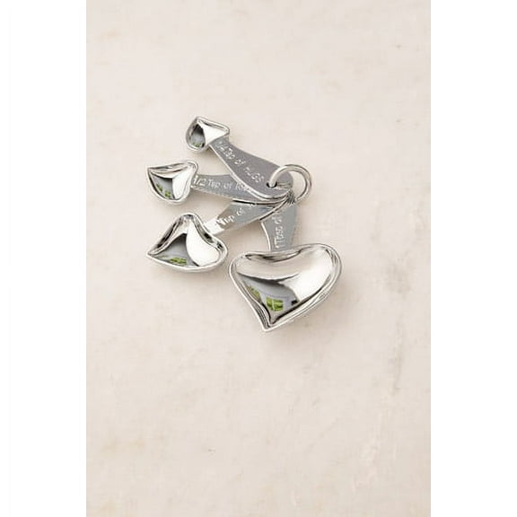 Measure of Love Favor - Heart Measuring Spoon Set - Silver