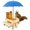 Blue, variant on Squirrel Feeder Table with Umbrella, Wooden Squirrel Picnic Table Feeder, Sturdy Squirrels Feeder Corn Cob Holder, with Solid Structure and 2 x Thick Benches(1pk)