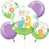 Party City Hello Baby Baby Shower Balloon Bouquet, Party Supplies, 5 count