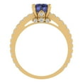 thumbnail image 4 of Clara Pucci 14K Yellow Gold Solid Gold Tanzanite Solitaire with Accents Anniversary Ring for Women - 1.465 cttw Round Cut, 4 of 8