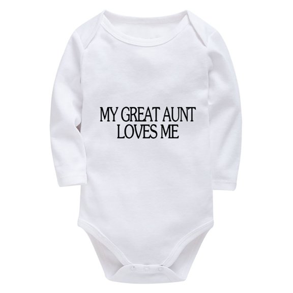 My Great Aunt Loves Me Baby Neutral Outfits Long Sleeve Plain Onsie White Boy Take Home Outfit