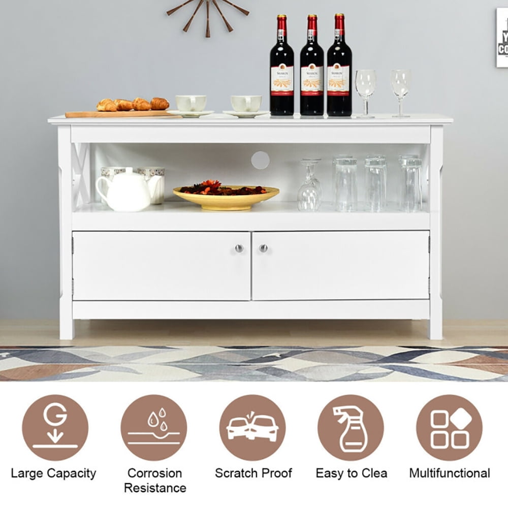 Finihen Modern TV Stand, TV Cabinet, 44 Inch Wooden Storage Cabinet TV Stand, Media Entertainment Center with Storage, for Living Room, Bedroom, White Finihen Modern TV Stand, TV Cabinet, 44 Inch Wooden Storage Cabinet TV Stand, Media Entertainment Center with Storage, for Living Room, Bedroom, White