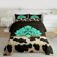 thumbnail image 2 of Manfei Boys Girls Western Cow Print Full Size Comforter Sets 3-Piece,Exotic Style Bedding Comforter Set,Boho Damask Lightweight Bedding Sets,Luxury Bedroom Decor,Reversible, 2 of 8