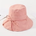 thumbnail image 2 of CoCopeaunts Large Wide Brim Bucket Hat for Women Summer Foldable Anti-UV Solid Color Sun Hat Lady Sunscreen Bucket Cap Bow Belt, 2 of 8