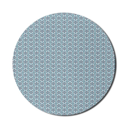 Geometric Mouse Pad for Computers  Composition of Rhombuses Triangles Arrow Shapes Abstract  Round Non-Slip Thick Rubber Modern Gaming Mousepad  8  Round  Turquoise Dark Blue  by Ambesonne