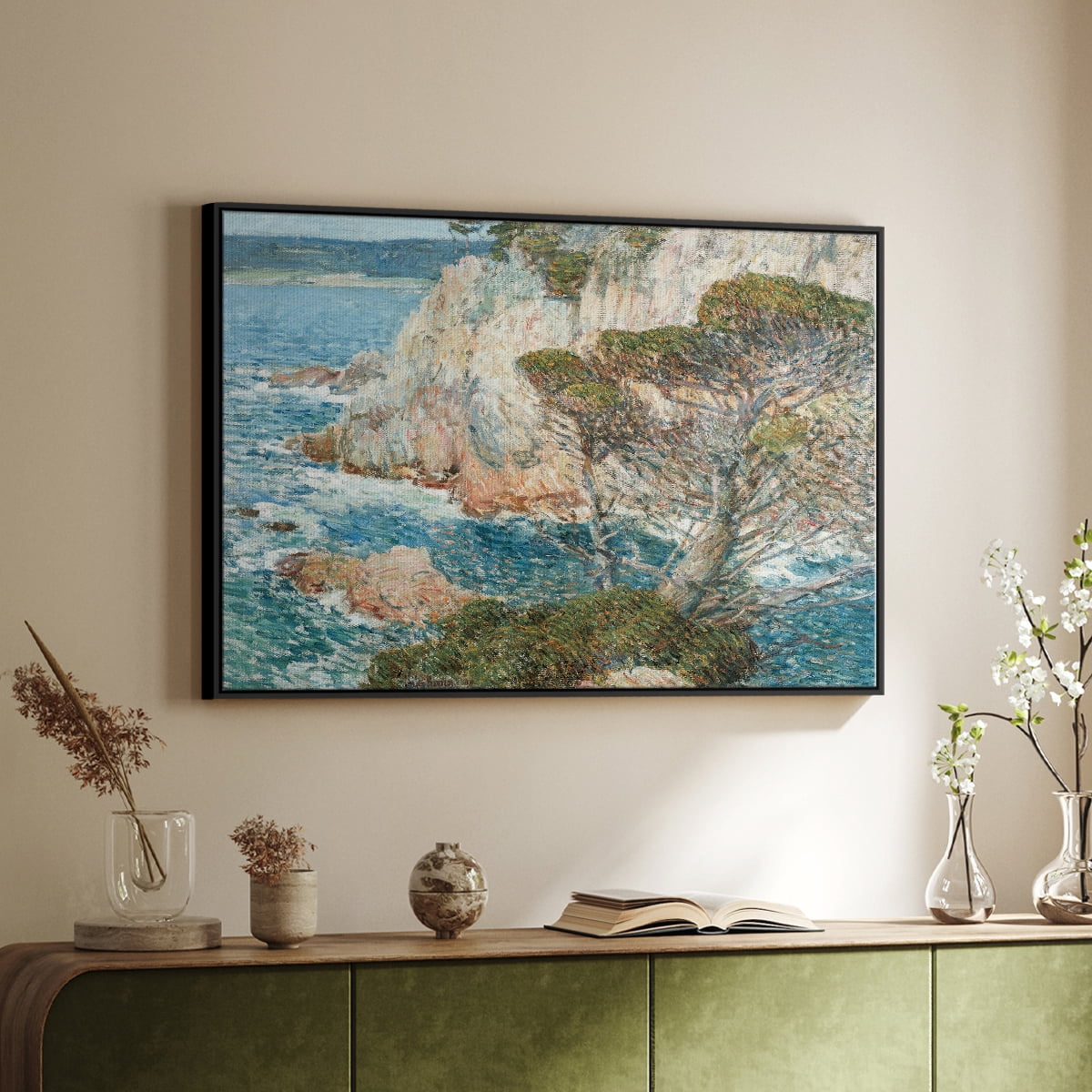 Vintage Landscape-CXXXIX By Wexford Home Framed in Black Wood Gallery Wrapped Canvas 27 in. x 41 in.