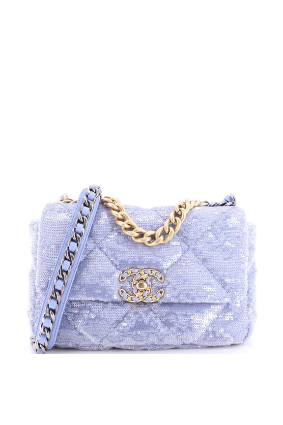 Pre-Owned 19 Flap Bag Quilted Sequins Medium By Rebag