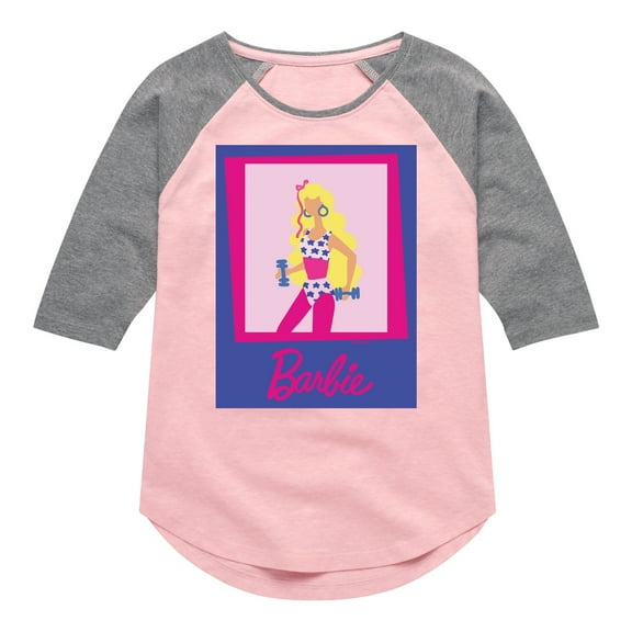 Barbie - Fitness Barbie - Work Out - Toddler And Youth Girls Raglan Graphic T-Shirt