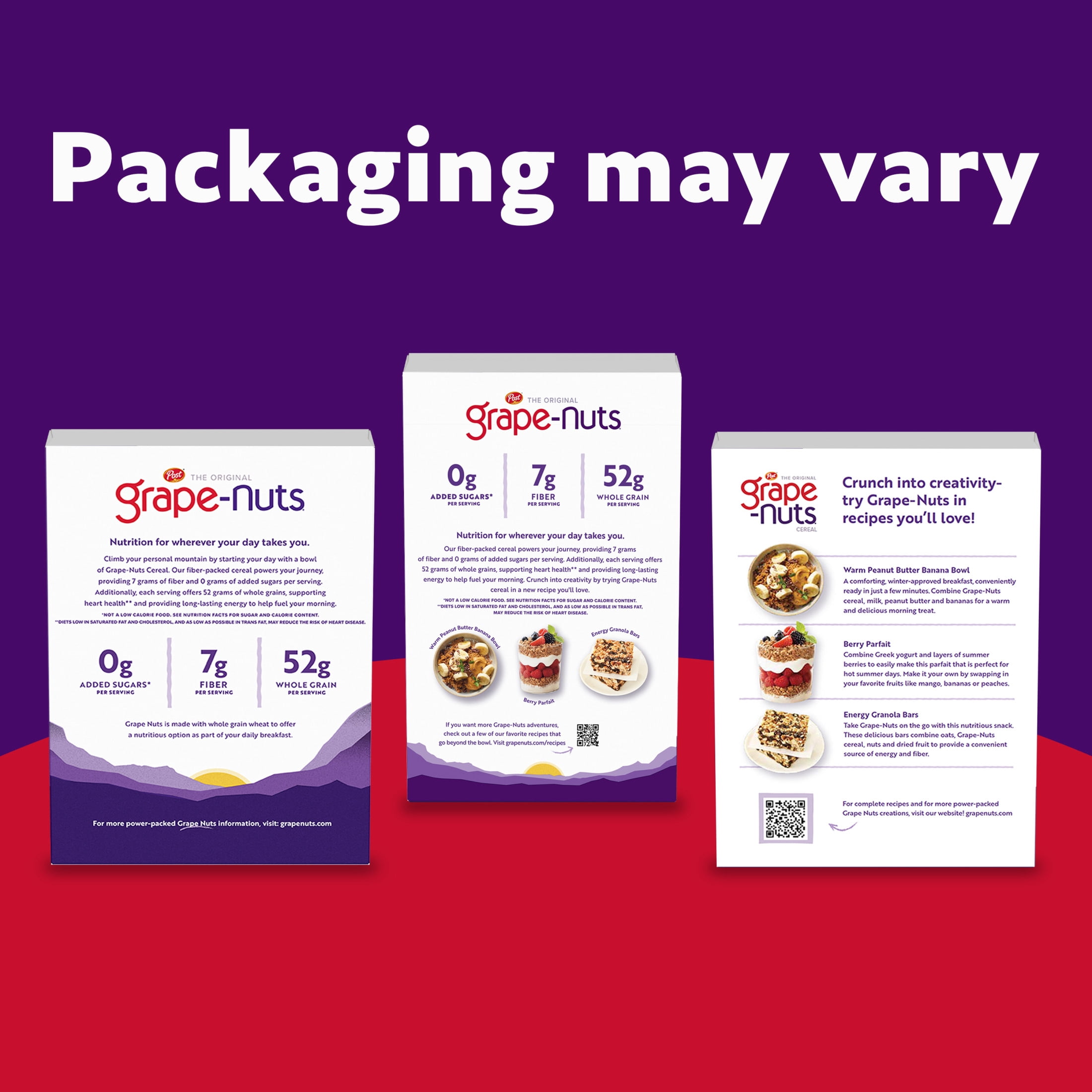 Post Grape-Nuts Cereal, Low Fat, High Fiber, Kosher, Whole Grain, Crunchy, 29 Oz Box