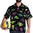 thumbnail image 4 of Alien Men's Short Sleeve Beach Shirts Hawaiian Button Down Casual Summer Printed Unisex Top, 4 of 6