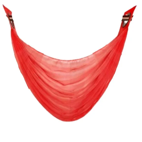 Gorgeous Home Linen K36 Elegant Voile Sheer Waterfall Swag Valance with Bronze Grommets, 36" x 16", 1-Piece Red